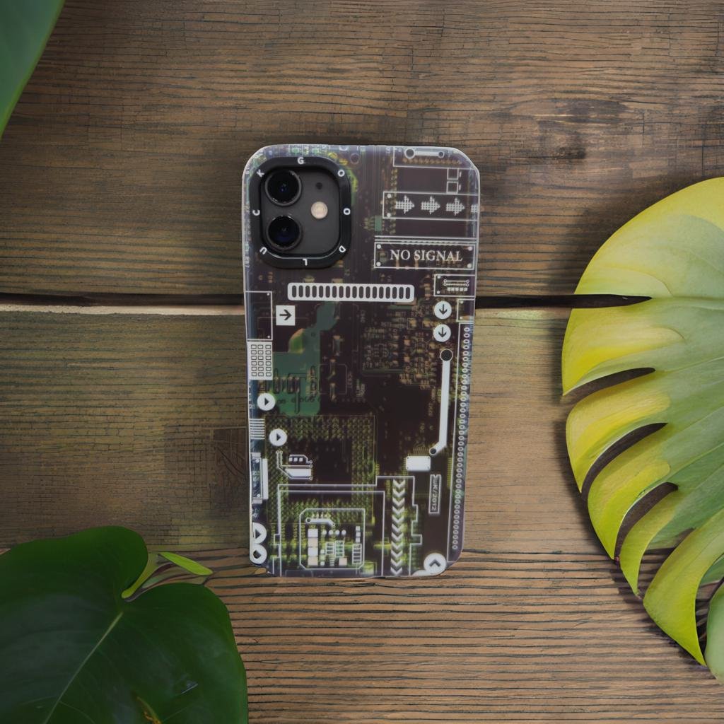 Techno Art AI Future Electric Circuit Retro IMD Chip Digital Mother Board Holographic Cover